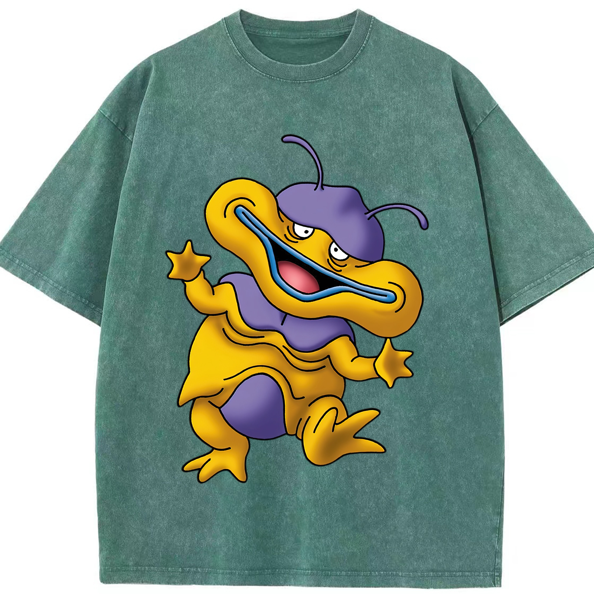 （画像用） ドラゴンクエスト Doragon Kuesuto Dragon Quest 綿100% ヴィンテージ風 半袖Tシャツ（フロントプリント）
